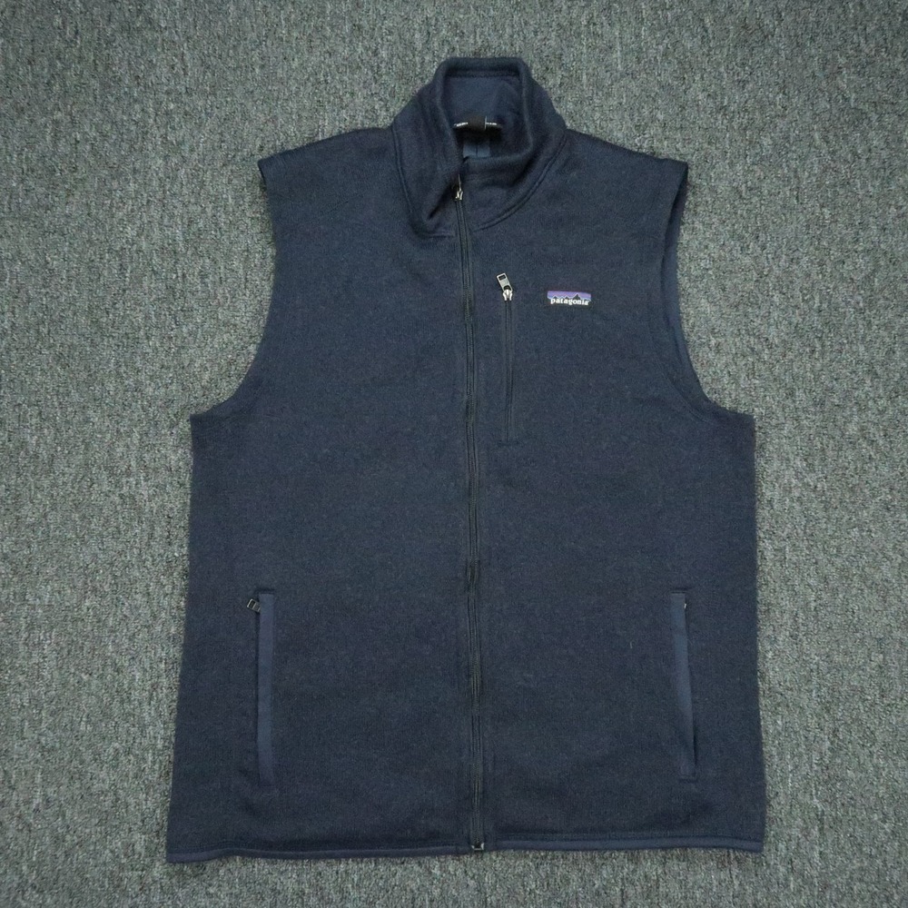 Patagonia Vest Mens Large Blue Better Sweater Full Zip Pockets Outdoors Hiking
